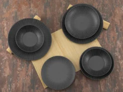 CreaTable 23211 Tafelservice Elements Collection Vesuvio Black Für 4 Personen, Steinzeug, Schwarz/grau (1 Set, 12-teilig) 31 CreaTable 23211 Tafelservice Elements Collection Vesuvio Black Für 4 Personen, Steinzeug, Schwarz/grau (1 Set, 12-teilig) -Küche Produkt Geschäft 5bfb59095ebe68d37c8a813a8bb802c4