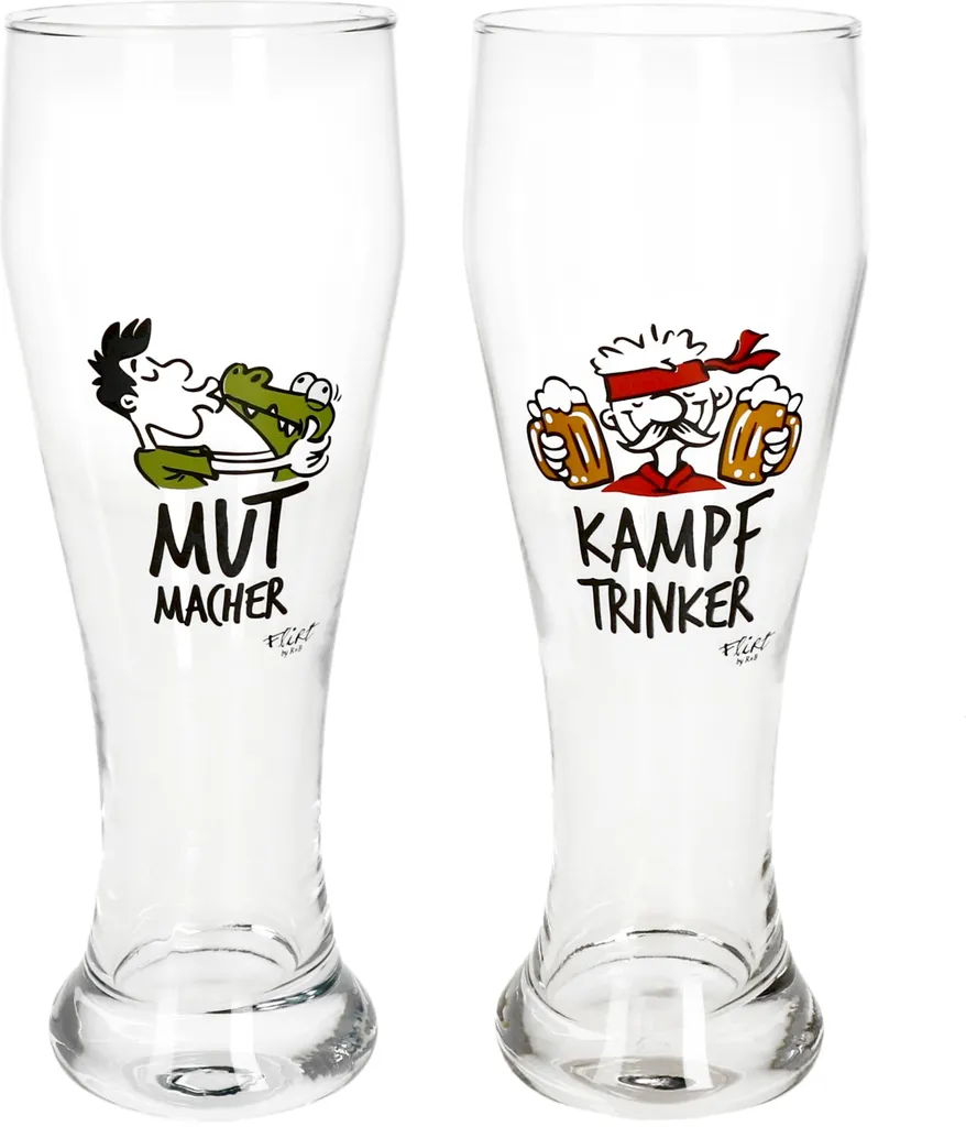 2x Weizenbiergläser Mutmacher Kampftrinker Weißbierglas 0,5L 1 2x Weizenbiergläser Mutmacher Kampftrinker Weißbierglas 0,5L