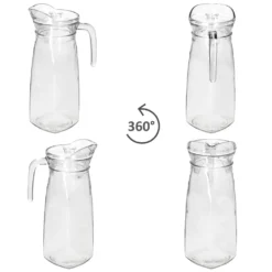 KARA Glas-Karaffe Mit Kunstoff-Deckel + Griff 1,2L Wasser-Krug Saftkanne Limo -Küche Produkt Geschäft 5e98f4e200d057b7ed8cb4d2500f3ad1