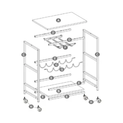VASAGLE Servierwagen, Küchenwagen Auf Rollen, Mit Ablagen, Glas- Und Flaschenhaltern, 60 X 40 X 75 Cm, Industrie-Design, Vintagebraun-schwarz LRC087B01 -Küche Produkt Geschäft 6057c9274d7b0732968841df08876112