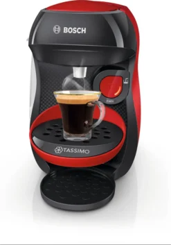 Bosch TASSIMO HAPPY Just Red +20€ Gutschein 1400 Watt +1 Packung Latte Macchiato -Küche Produkt Geschäft 609f1a221068ef89557228c4416dcbbd