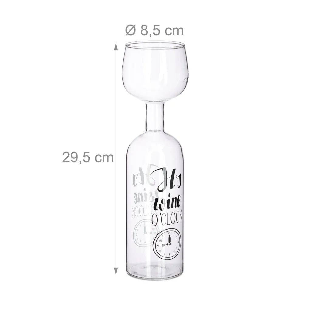 Relaxdays Weinflasche Glas Aufsatz 750 Ml 4 Relaxdays Weinflasche Glas Aufsatz 750 Ml – Bild 4