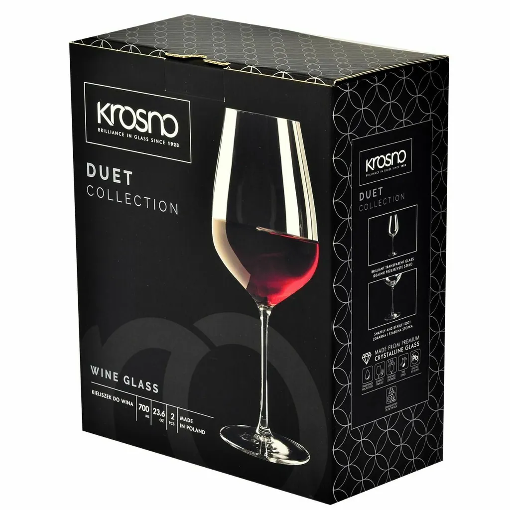 KROSNO Rotweingläser Pinot Noir | Set Von 2 | 700 ML | Kristallglas | Duet Kollektion | Ideal Für Zuhause, Restaurants Und Empfänge | Spülmaschinenfest 7 KROSNO Rotweingläser Pinot Noir | Set Von 2 | 700 ML | Kristallglas | Duet Kollektion | Ideal Für Zuhause, Restaurants Und Empfänge | Spülmaschinenfest – Bild 7