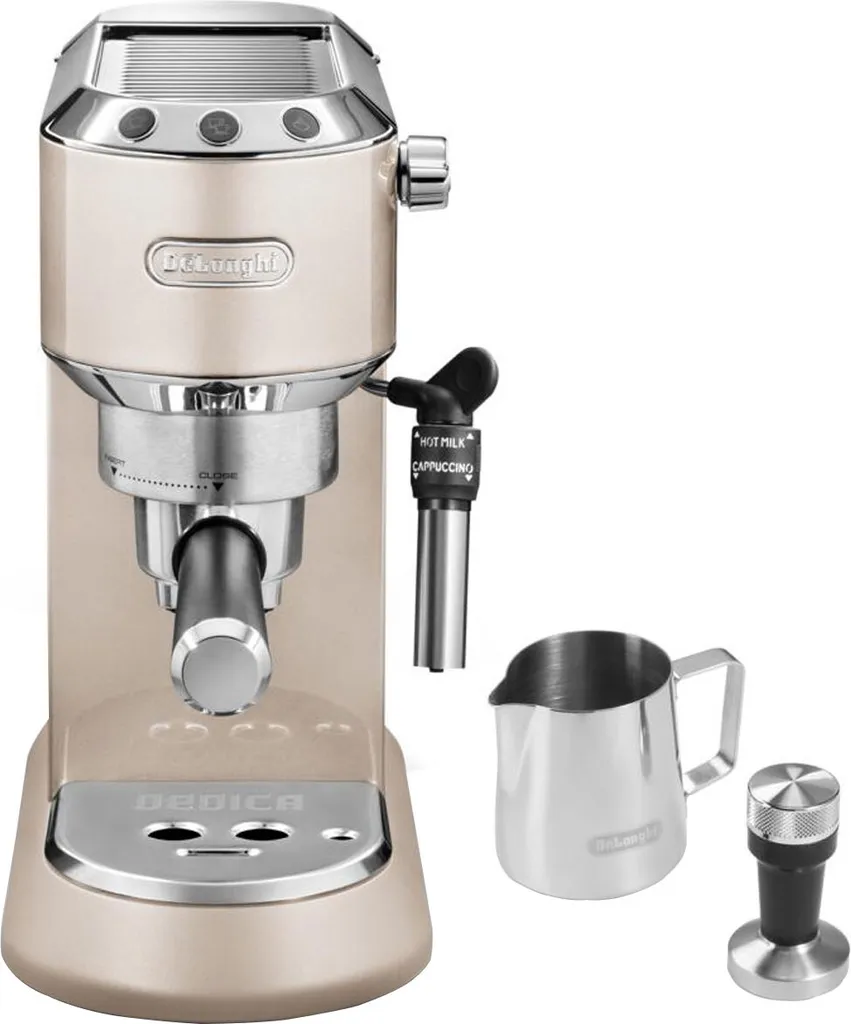 De'Longhi Delonghi Kaffeemaschine Dedica Metallics EC785.BG Pumpendruck 15 Bar, Eingebauter Milchaufschäumer, Manuell, 1300 W, Beige 8 De'Longhi Delonghi Kaffeemaschine Dedica Metallics EC785.BG Pumpendruck 15 Bar, Eingebauter Milchaufschäumer, Manuell, 1300 W, Beige – Bild 8