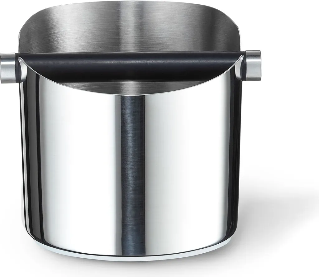 Tchibo Knock-Box Abklopfschale, Für Siebträger Espressomaschine, Zur Leichten Entsorgung Des Feuchten Kaffeesatzes, Silber / Schwarz, Edelstahl Und Gummi 1 Tchibo Knock-Box Abklopfschale, Für Siebträger Espressomaschine, Zur Leichten Entsorgung Des Feuchten Kaffeesatzes, Silber / Schwarz, Edelstahl Und Gummi