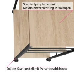 Tectake Servierwagen Rugby 65,5x45,5x88,5cm - Industrial Holz Hell, Eiche Sonoma -Küche Produkt Geschäft 67f281d395881da05aa0a17a2ea63b0d