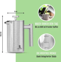 Bjørn Liebdhal French Press Edelstahl Kaffeemaschine Auch Für Camping : 0.6 Liter 14 Bjørn Liebdhal French Press Edelstahl Kaffeemaschine Auch Für Camping : 0.6 Liter -Küche Produkt Geschäft 68397e6f8d361b66a7e54b91bea8ea2f