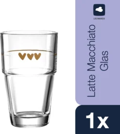LEONARDO 043467 Solo Latte Macchiato Becher Mit Motiv Herzen, Glas, 410 Ml, Klar -Küche Produkt Geschäft 69c89e0a69702d0e46aa7c78e64e3726