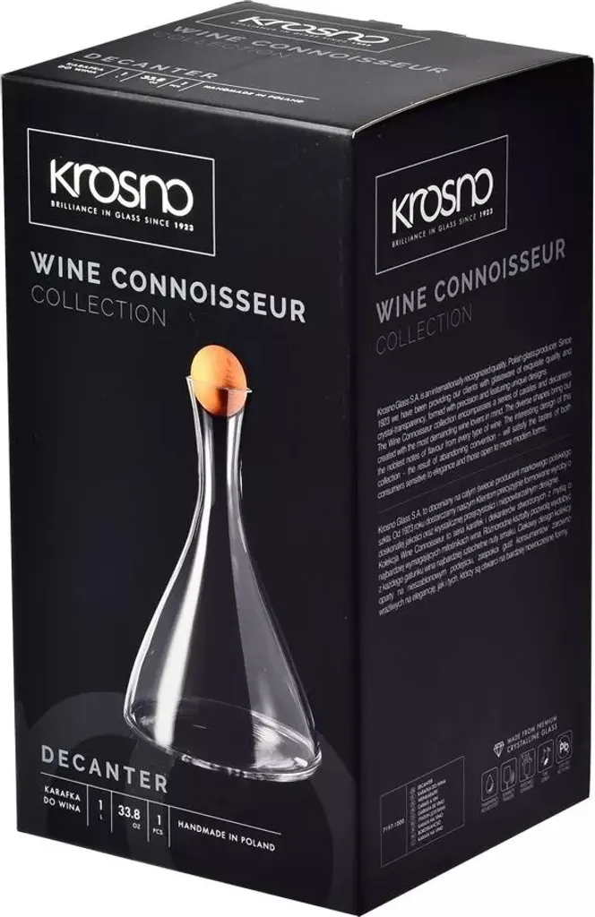 KROSNO Wine Connoisseur Wein Karaffe Rotwein Dekanter, 1000 Ml, Handgemacht 8 KROSNO Wine Connoisseur Wein Karaffe Rotwein Dekanter, 1000 Ml, Handgemacht – Bild 8