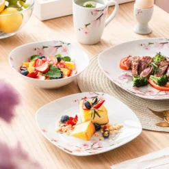 VEWEET Porzellan Kombiservice 'Annie', 40 Teilig Geschirrservice Für 8 Personen, Frühstückservice Mit Je 8 Eierbecher, Kaffeebecher 350 Ml, Müslischalen, Dessertteller Und Flachteller -Küche Produkt Geschäft 6c5f9aa91c12d9c9e932ff282f468bb7