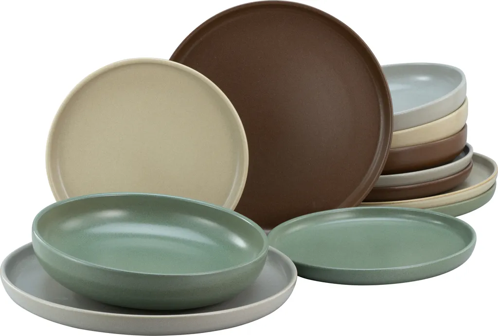 CreaTable 23189 Tafelservice Uno NATURAL Für 4 Personen, Steinzeug, Mehrfarbig (1 Set, 12-teilig) 1 CreaTable 23189 Tafelservice Uno NATURAL Für 4 Personen, Steinzeug, Mehrfarbig (1 Set, 12-teilig)