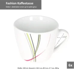 Van Well 18tlg. Kaffeeservice "Fashion" -Küche Produkt Geschäft 70dc860fcac5ab0ce64cfe536506a8eb