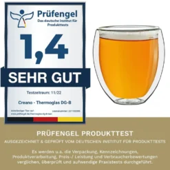 Creano Doppelwandige Gläser 400ml „DG-Bauchig“, 4er Set, Großes Thermoglas Doppelwandig Aus Borosilikatglas, Kaffeegläser, Teegläser, Latte Gläser, Doppelwandgläser -Küche Produkt Geschäft 74dd3c40097948cdd458babf89896ccd