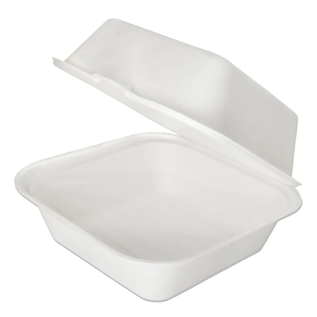 50 - Zuckerrohr Burgerbox - 15 X 15 X 8 Cm Bagasse 1 50 - Zuckerrohr Burgerbox - 15 X 15 X 8 Cm Bagasse