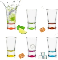 Shotgläser Set 6 Teilig Bunt Schnapsgläser 2,5cl Tequilagläser Wodkagläser Pinnchen -Küche Produkt Geschäft 75b44a57fc0a3ac239c7676a22cb6c36