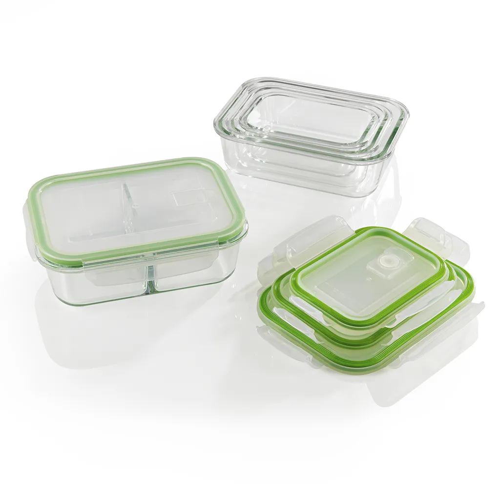 GOURMETmaxx Glas-Frischhaltedosen Klick-it 8-tlg. Limegreen Frischhaltedosen 4er Set Glas Klick-It Gefrierdosen Lunchbox Brotdose Limegreen 2 GOURMETmaxx Glas-Frischhaltedosen Klick-it 8-tlg. Limegreen Frischhaltedosen 4er Set Glas Klick-It Gefrierdosen Lunchbox Brotdose Limegreen – Bild 2