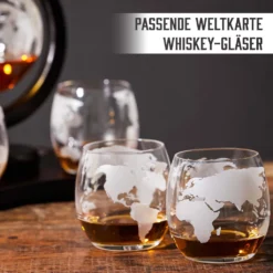 Whisiskey - Whisky Karaffe - Geschenke Für Männer - Komplette Whiskey Set - Globus - 900ML – Inkl. 4 Whisky Steine, 4 Whisky Gläser & Ausgießer - Whisky Dekanter – Whiskygläser - Natursteine -Küche Produkt Geschäft 7ad0c7b0a89faba672d6509fccd64bd0