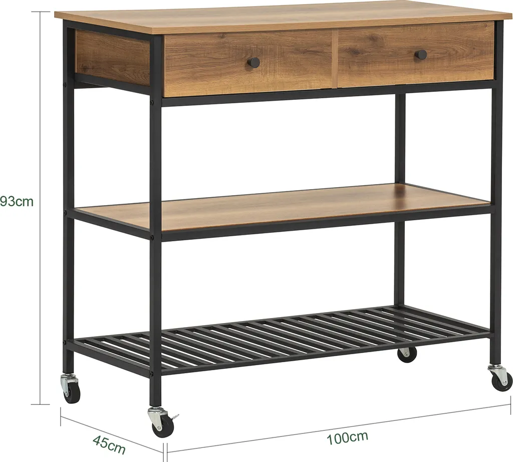SoBuy FKW112-PF Küchenwagen Servierwagen Küchenregal Kücheninsel Flurschrank Sideboard Beistelltisch Rollwagen Industrie-Design BHT Ca.: 100x93x45cm 5 SoBuy FKW112-PF Küchenwagen Servierwagen Küchenregal Kücheninsel Flurschrank Sideboard Beistelltisch Rollwagen Industrie-Design BHT Ca.: 100x93x45cm – Bild 5
