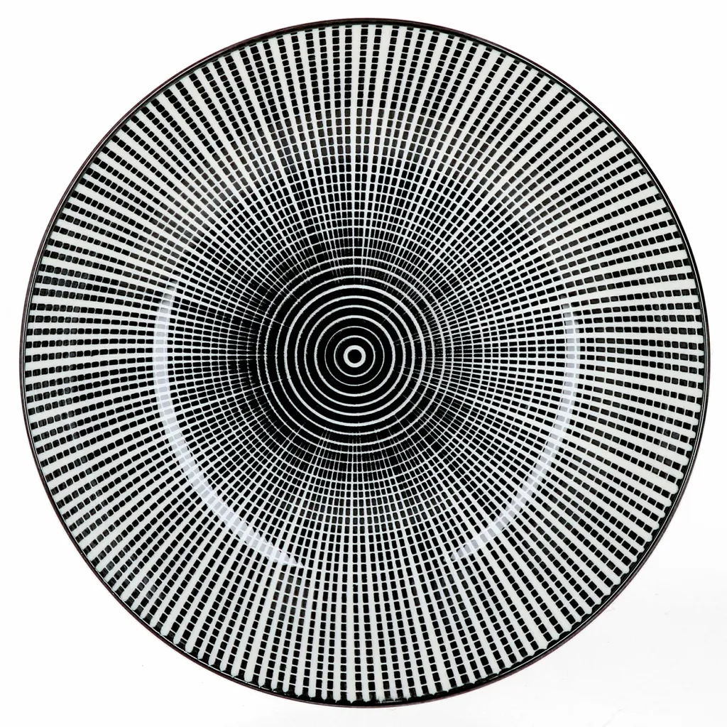 Mambocat Taipei 18-tlg. Teller Set I 6 Personen I Schwarz & Weiß Linien-Muster 3 Mambocat Taipei 18-tlg. Teller Set I 6 Personen I Schwarz & Weiß Linien-Muster – Bild 3