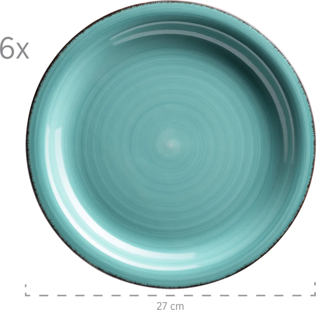 Mäser 931614 Kombiservice Lumaca Für 6 Personen, Steingut, Türkis (1 Set, 30-teilig) 4 Mäser 931614 Kombiservice Lumaca Für 6 Personen, Steingut, Türkis (1 Set, 30-teilig) – Bild 4