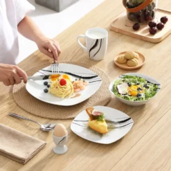 VEWEET Tafelservice 'Teresa' Aus Porzellan 20 Teilig, Geschirrset Beinhatlet Eierbecher, Kaffeetassen, Müslischalen, Dessertteller Und Flachteller, Geschirrservice Für 4 Personen -Küche Produkt Geschäft 859a7535d1a6a05f8f0e27ca48fa7f6d