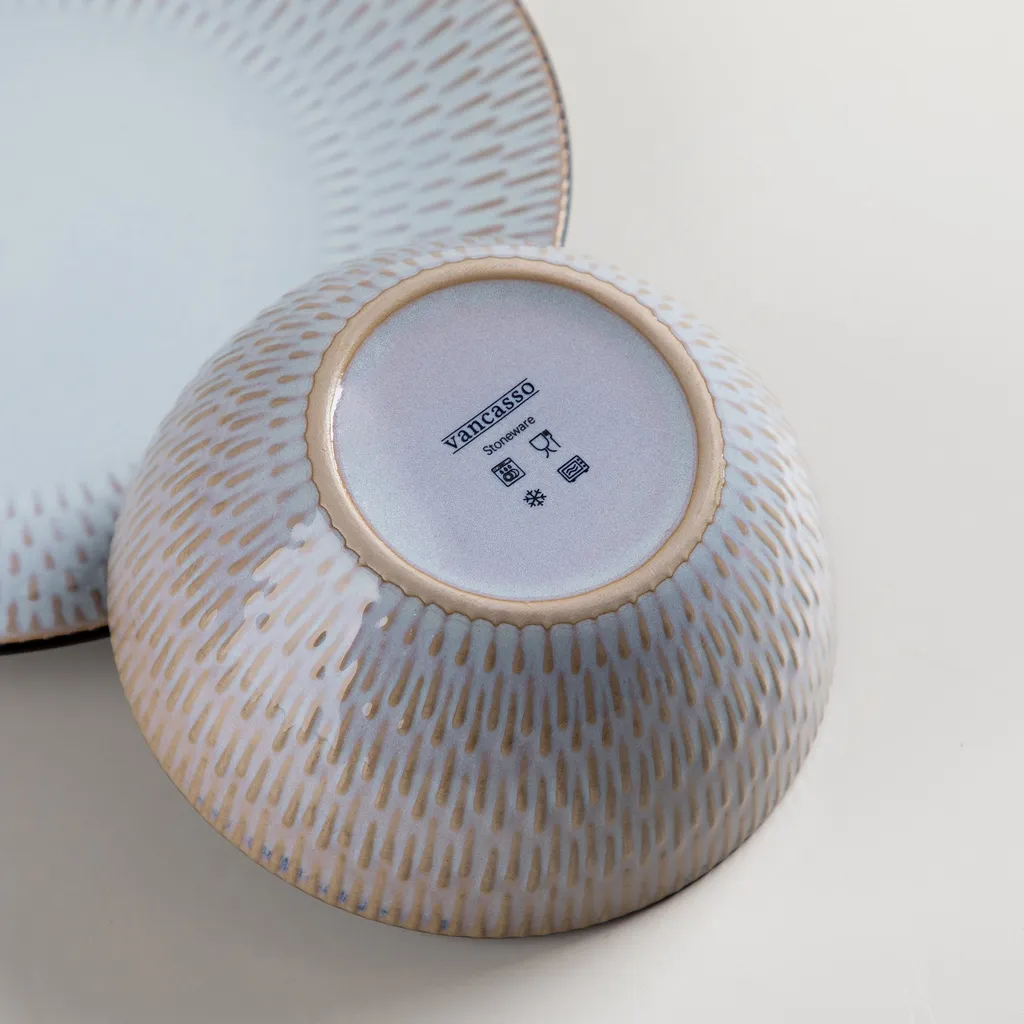 Kombiservice Steinzeug, Vancasso PLUVO Tafelservice, 16-teiliges Ess Geschirrset Mit Je 4 Speisetellern, Kuchentellern, Schalen Und Tassen Für 4 Personen 3 Kombiservice Steinzeug, Vancasso PLUVO Tafelservice, 16-teiliges Ess Geschirrset Mit Je 4 Speisetellern, Kuchentellern, Schalen Und Tassen Für 4 Personen – Bild 3