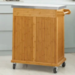 SoBuy Küchenwagen Aus Bambus Mit Edelstahltop, Servierwagen FKW13-N -Küche Produkt Geschäft 8751cf99e47ce1a351c2297fe2c4cd10