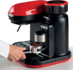 Ariete Siebträger-Espressomaschine Moderna Mit Kaffeemühle Und Aufschäumdüse, Rot/schwarz -Küche Produkt Geschäft 876ecdd6eb6364f1630856a0568ba46c