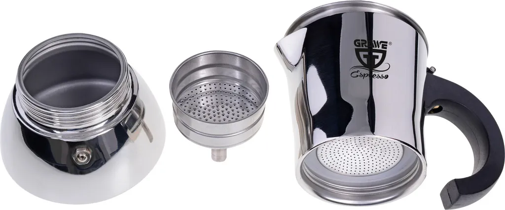 GRÄWE Espressokocher Aus Edelstahl Für 4 Tassen 2 GRÄWE Espressokocher Aus Edelstahl Für 4 Tassen – Bild 2