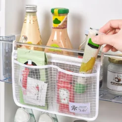 4 Stück Netzbeutel Hängende Aufbewahrungstasche Kühlschranks Aufbewahrung Netztasche Küchenzubehör -Küche Produkt Geschäft 886528447373854944edb31274f8fdaf