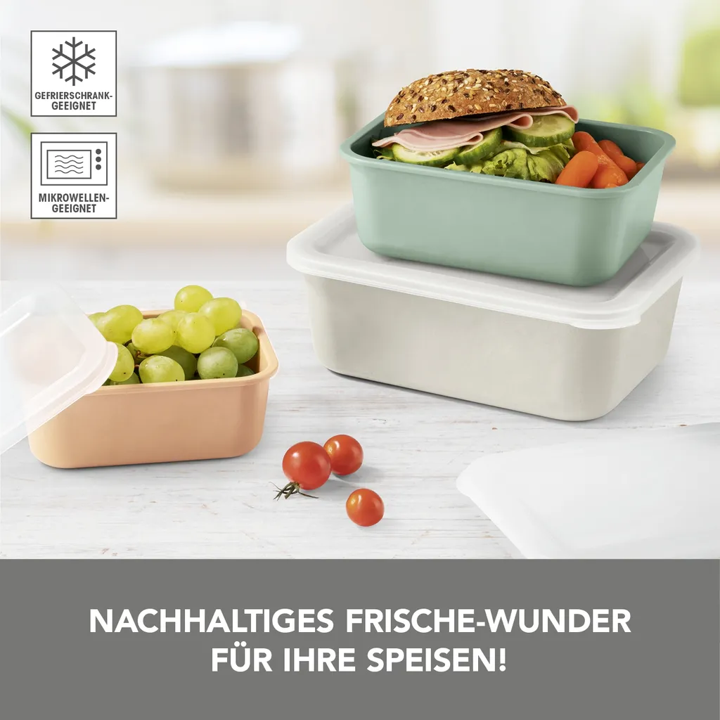 GOURMETmaxx Frischhaltedosen Aus RPET - Apricot/grau/grün 2 GOURMETmaxx Frischhaltedosen Aus RPET - Apricot/grau/grün – Bild 2
