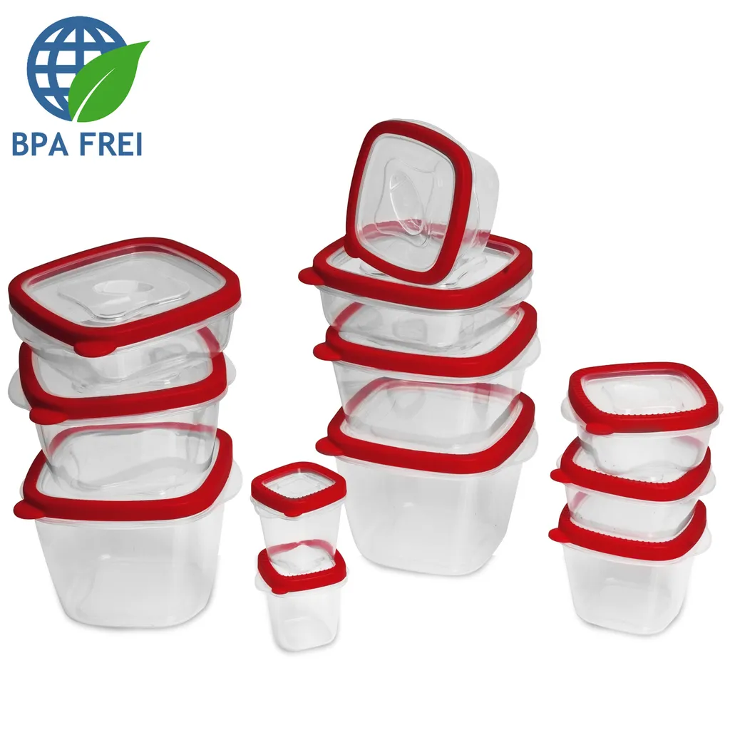 Deuba Frischhaltedosen Mit Deckel 24-tlg. Kunststoff BPA-Frei Spülmaschinen- Und Mikrowellengeeignet 6 Größen 120ml Bis 1700 Ml Küche Vorratsdosen, Farbe:rot 2 Deuba Frischhaltedosen Mit Deckel 24-tlg. Kunststoff BPA-Frei Spülmaschinen- Und Mikrowellengeeignet 6 Größen 120ml Bis 1700 Ml Küche Vorratsdosen, Farbe:rot – Bild 2