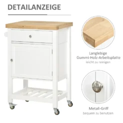 HOMCOM Küchenwagen Küchenrollwagen Servierwagen Mit Einer Schublade Geschlossenen Schrank Regalboden Und Handtuchhalter 4 Lenkrollen MDF Gummiholz Weiß+Eiche 63,5 X 40 X 90 Cm 13 HOMCOM Küchenwagen Küchenrollwagen Servierwagen Mit Einer Schublade Geschlossenen Schrank Regalboden Und Handtuchhalter 4 Lenkrollen MDF Gummiholz Weiß+Eiche 63,5 X 40 X 90 Cm -Küche Produkt Geschäft 8d77c51598615b73002b4a346ee69623