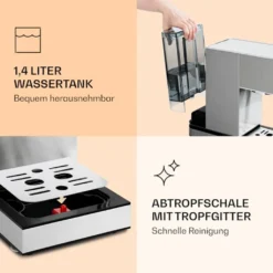 Klarstein Pausa Espressomaker, Siebträgermaschine Mit 1350 Watt, Espressomaschine 20 Bar Druck, Siebträger Kaffeemaschine Mit Wassertank: 1,4 Liter Edelstahl ,silber -Küche Produkt Geschäft 8dec1c85d1d7080137c7eb6a88d8ab4b