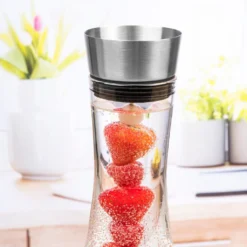 Wasserkaraffe Glas 1 L Mit Früchtespieß Edelstahl Ausguss 14 Wasserkaraffe Glas 1 L Mit Früchtespieß Edelstahl Ausguss -Küche Produkt Geschäft 8ed456bfc434d1a9512b37c1370c6949