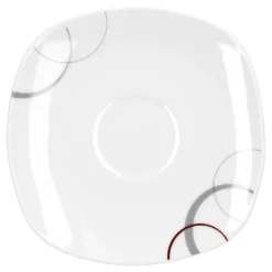 Kaffeeservice Palazzo 18tlg. - Weiß MitNachbildung-Kreisen In Grau Und Dunkelrot - Für 6 Personen -Küche Produkt Geschäft 93e6dd1d2b48eff7cf8239e6a279981f