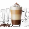Latte Macchiato Gläser Mit Griff Aus Glas Set (6-Teilig) 270ml (max. 350ml) Kaffeegläser