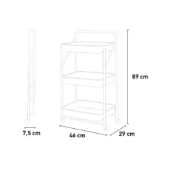 Klappbarer Küchenwagen 3 Etagen Griff Räder Pikas PlusFarbe: Schwarz, Höhe (cm): 89, Breite (cm): 46, Tiefe (cm): 29,5, Zusammensetzung: POWDER COATED IRON, Modelle: PIKAS PLUS, Länge (cm): 29 -Küche Produkt Geschäft 9670d43028a2e3b90a40b6c5b3df1b03