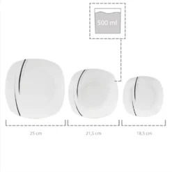 Sänger SÄNGER Porzellan Geschirrset Bilgola Black Lines, Tafelservice 18 Teilig Für 6 Personen -Küche Produkt Geschäft 98ddd0b6a877d94c989feb6305284aa5