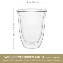 Creano Doppelwandige Gläser 250ml „DG-V“, 4er Set, Thermoglas Doppelwandig Aus Borosilikatglas, Kaffeegläser, Teegläser, Latte Gläser, Doppelwandgläser 12 Creano Doppelwandige Gläser 250ml „DG-V“, 4er Set, Thermoglas Doppelwandig Aus Borosilikatglas, Kaffeegläser, Teegläser, Latte Gläser, Doppelwandgläser -Küche Produkt Geschäft 99e7155da795f5f93f5bd833ebb3b4a0 1