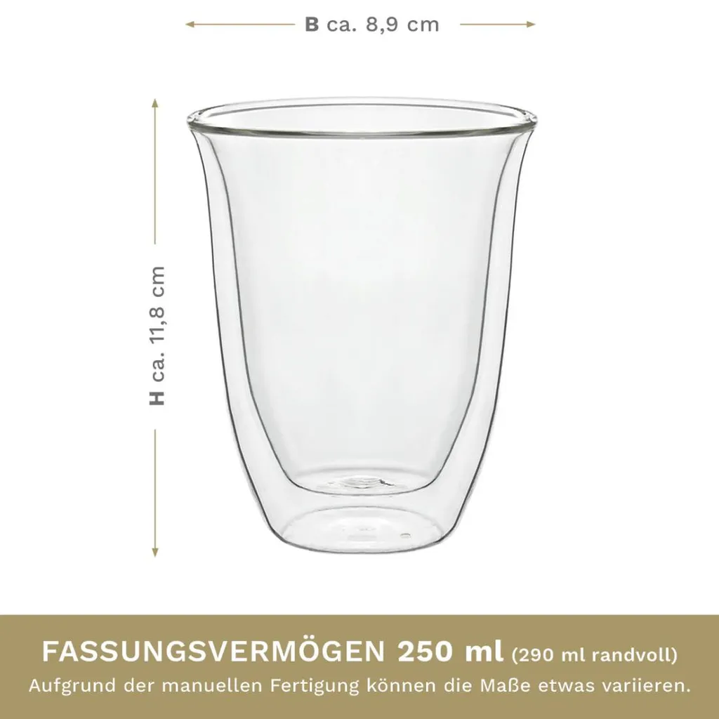 Creano Doppelwandige Gläser 250ml „DG-V“, 2er Set, Thermoglas Doppelwandig Aus Borosilikatglas, Kaffeegläser, Teegläser, Latte Gläser, Doppelwandgläser 6 Creano Doppelwandige Gläser 250ml „DG-V“, 2er Set, Thermoglas Doppelwandig Aus Borosilikatglas, Kaffeegläser, Teegläser, Latte Gläser, Doppelwandgläser – Bild 6