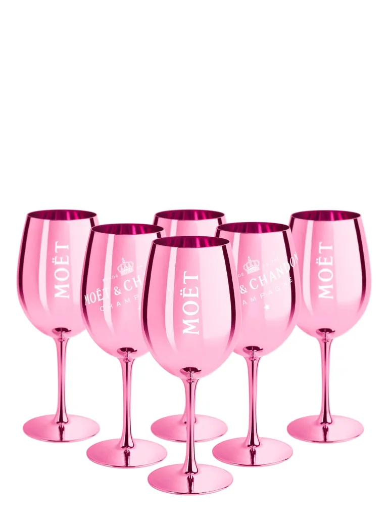 Moët & Chandon Rosé Champagnergläser In Glänzendem Rosa Inkl. Untersetzer 4 Moët & Chandon Rosé Champagnergläser In Glänzendem Rosa Inkl. Untersetzer – Bild 4