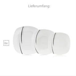 Sänger SÄNGER Porzellan Geschirrset Bilgola Black Lines, Tafelservice 18 Teilig Für 6 Personen -Küche Produkt Geschäft 9de7f4b4c7e7ca0643a51a4523ce2a5b