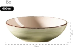 Mäser 931876 Tafelservice Lumaca Für 6 Personen, Steinzeug, Olivegrün (1 Set, 18-teilig) -Küche Produkt Geschäft a137bda64e9321785901ac0761930981