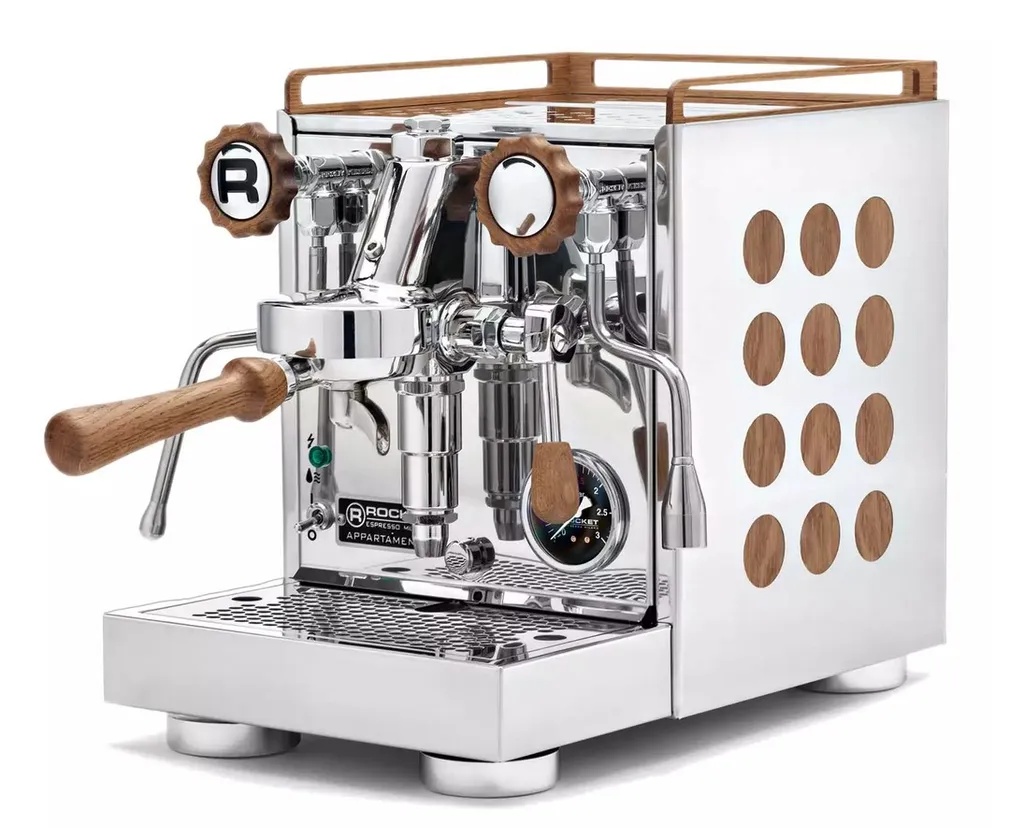 Rocket Espressomaschine Appartamento Inox Eiche Zweikreiser 1 Rocket Espressomaschine Appartamento Inox Eiche Zweikreiser