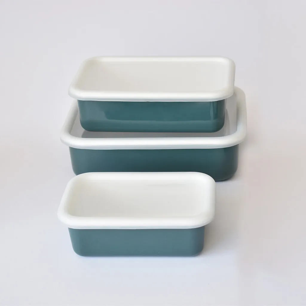 HoneyWare Frischhaltedose Color Line L 1,35l Flach Petrol Emaille 3 HoneyWare Frischhaltedose Color Line L 1,35l Flach Petrol Emaille – Bild 3