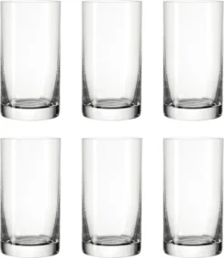 LEONARDO 039612 Easy+ Wasser Becher Medium, Glas, 240ml, H 12cm, Klar (6 Stück)
