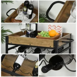 HOMCOM Rollwagen Servierwagen Auf Rollen, Küchenwagen Mit Weinregal Und Glashalter, Mit Bremsen, Metall, 77 X 44,5 X 91 Cm 15 HOMCOM Rollwagen Servierwagen Auf Rollen, Küchenwagen Mit Weinregal Und Glashalter, Mit Bremsen, Metall, 77 X 44,5 X 91 Cm -Küche Produkt Geschäft a4039e503a68c7991b66ffc6b262d172