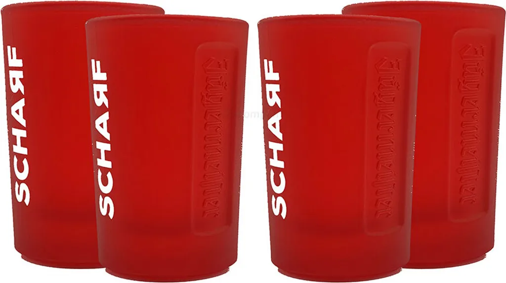 Jägermeister Gläser Set Rot - 4 Shotgläser 2cl Geeicht 1 Jägermeister Gläser Set Rot - 4 Shotgläser 2cl Geeicht