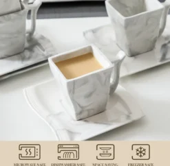 MALACASA, Serie Flora, 36 Tlg. Marmor Porzellan Kaffeeservice Geschirrset Mit 12 Kuchenteller, 12 Tasse 220ml, 12 Untertasse Für 12 Personen 9 MALACASA, Serie Flora, 36 Tlg. Marmor Porzellan Kaffeeservice Geschirrset Mit 12 Kuchenteller, 12 Tasse 220ml, 12 Untertasse Für 12 Personen -Küche Produkt Geschäft a767c3c01b22b9af2b08cf9e02113724